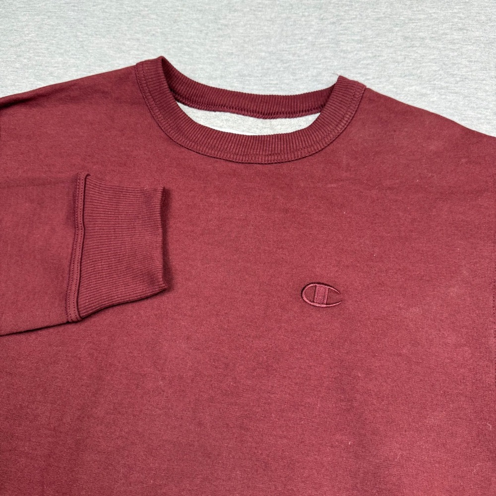 Champion Mens Powerblend Fleece Crewneck Sweatshirt Maroon S0888 Small NWT